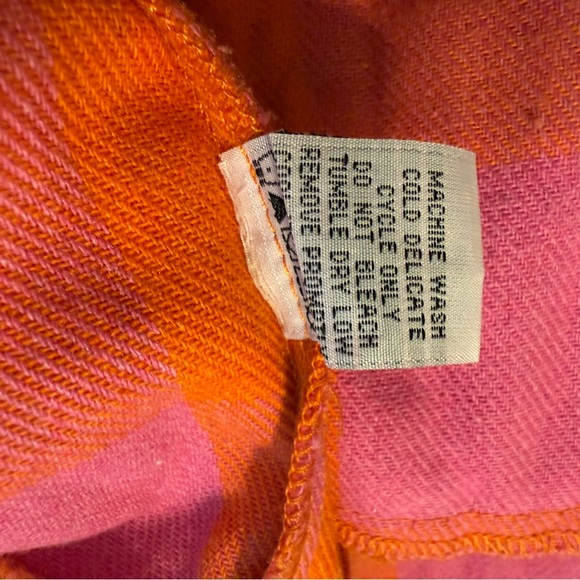 VELVET HEART Plaid Flannel Shacket Size XL Pink Orange - Picture 12 of 12